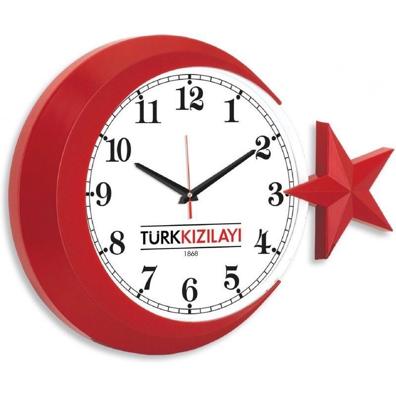 31x42,5 cm Ay-Yıldız Plastik Duvar Saati